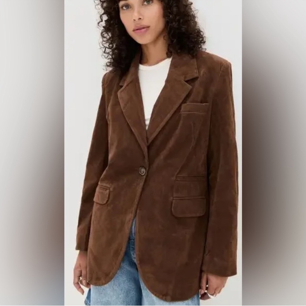 Free People Paper cut faux suede blazer